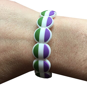 Silicone armbånd med gender queer flag
