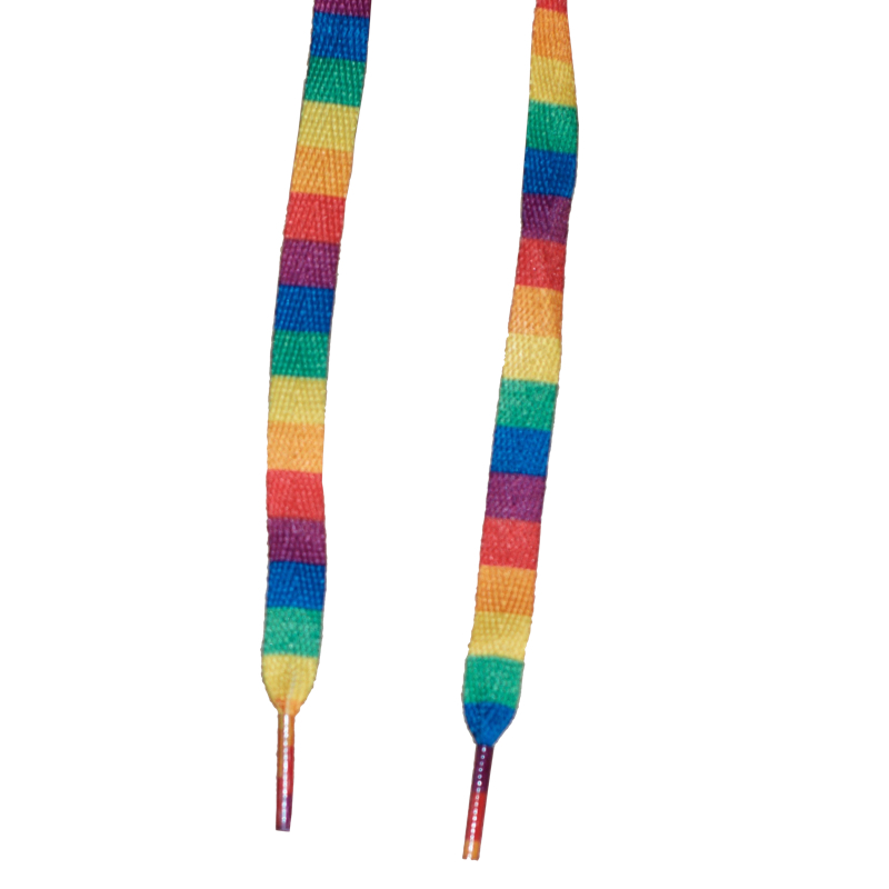 Shoe laces with pride colors sideways 120cm - 3