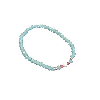 Transsexuelle farben armband aus Halbedelsteinen (17cm)