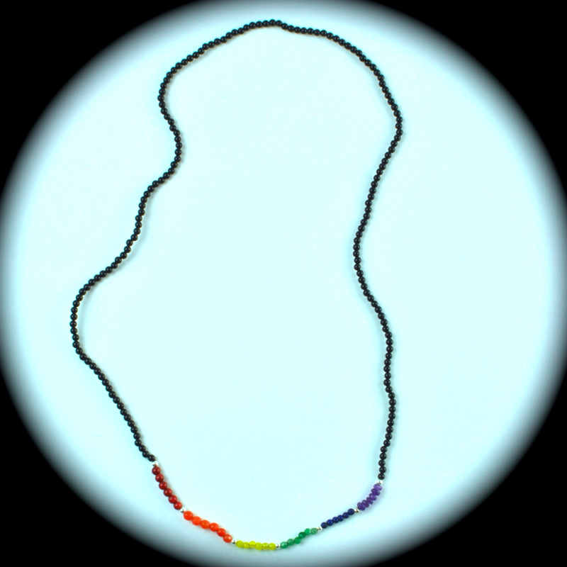 Pridefarbene Halskette mit elsteinen  - 2