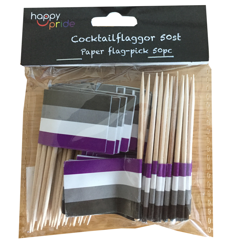 Asexuella-cocktailflagga på träpinne  - 2