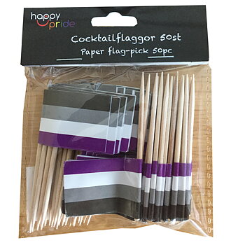 Asexuelle Cocktailfahne auf Holzstab 