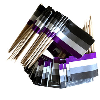 Asexuelle Cocktailfahne auf Holzstab 