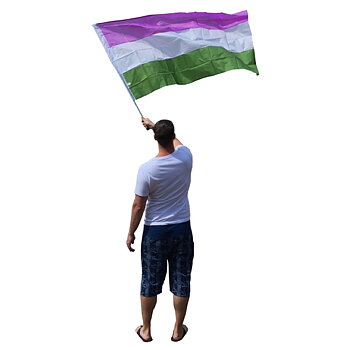 XL hand Genderqueer flag without pole 