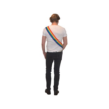 Pride-Flagge auf Pride-Schärpe 8 cm x 1,8 m