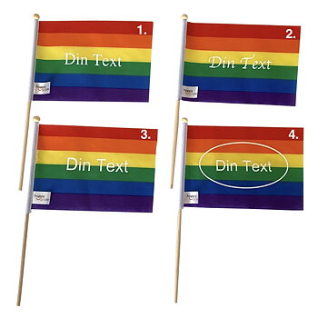 Pride flag "with your text" mini on a stick 