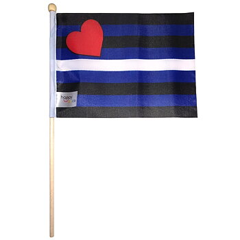 Leder Flagge am Stock Mini
