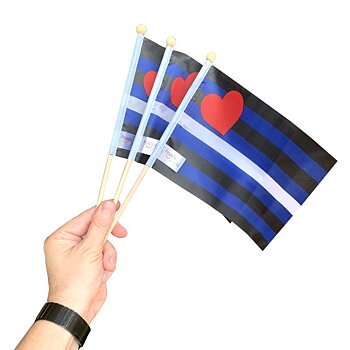 Leder Flagge am Stock Mini