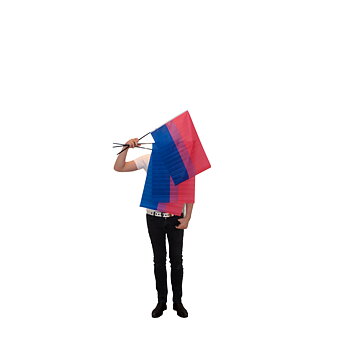 Biflagga på pinne - Mellan 