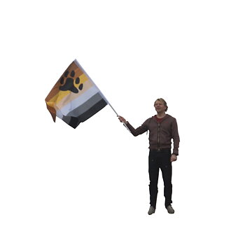 XL hand bear flag without pole  