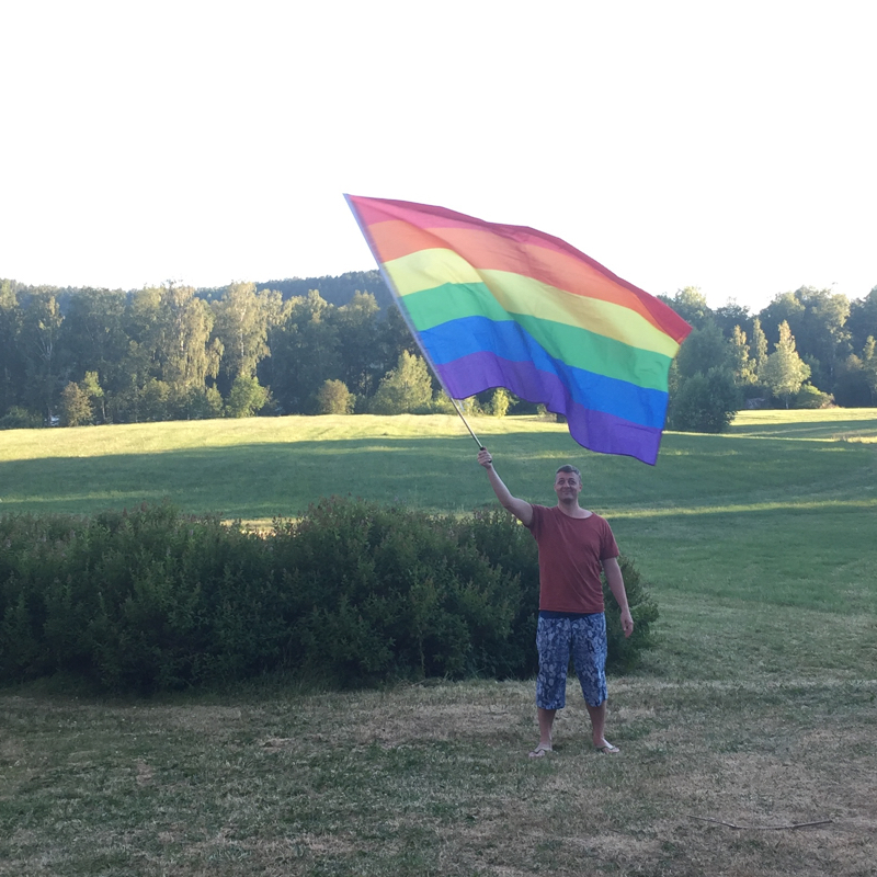 Mega pride handfahne mit Teleskopstiel - 2