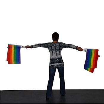 RFSL liten Prideflagga på pinne