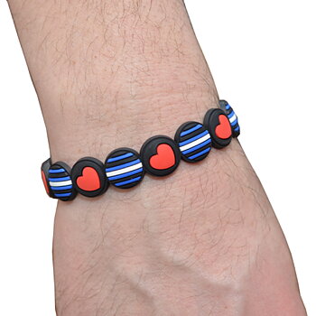 Silikonarmband med läderflaggor