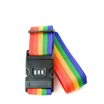 Regenbogenfarbene Gepäckgurte 