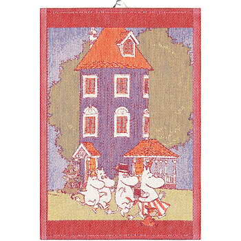 Mumin Haus Küchentuch - M rot