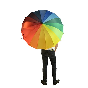 Stort regnbågsparaply