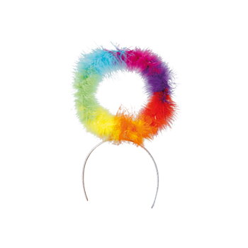 Regenbogenfarbener Halo mit Federn