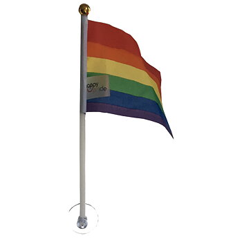 Regenbogenfahne mit Saugnapf. 2er-Pack