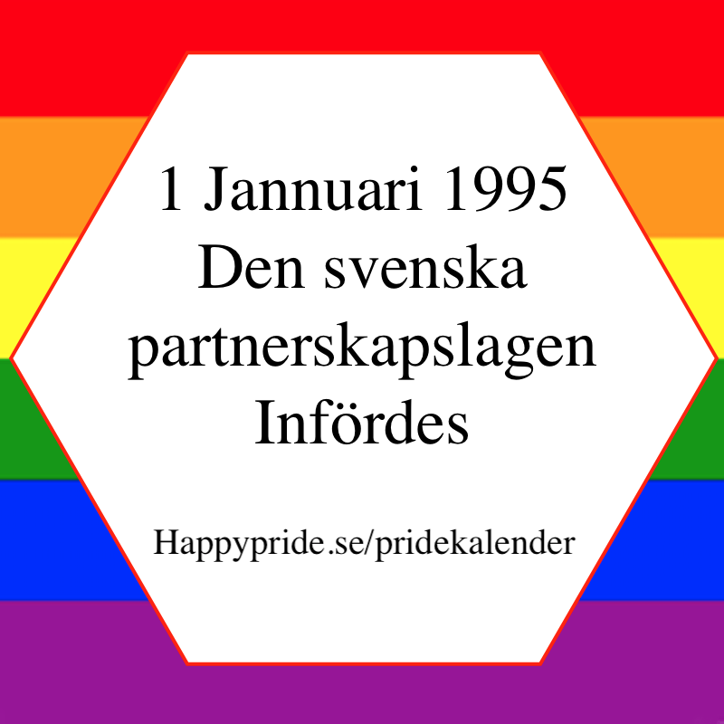 Svenska partnerskapslagen 1 januari 
