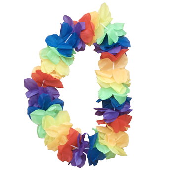 Große Blattblumen-Halskette mit doppelt Pride farbigen Seidenblumen