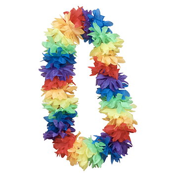 Luxuriöse Blumenhalskette mit doppelten Pride farbigen Seidenblumen