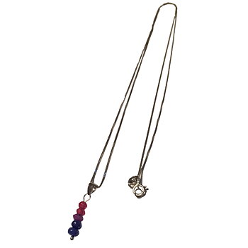 Halskette aus Silber und Edelsteinen Bisexuelle Flagge