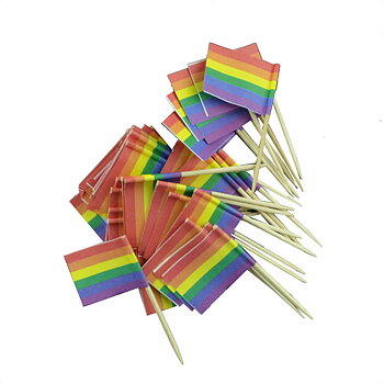 Pride-Cocktailflagge auf Holzstab 