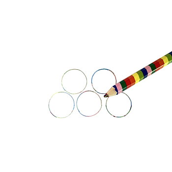 Buntstift mit Regenbogenfarben