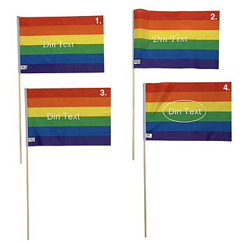Pride flag "with your text" on a pole - medium