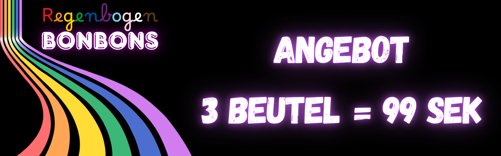 Regenbogen bonbons 4 für 100:-