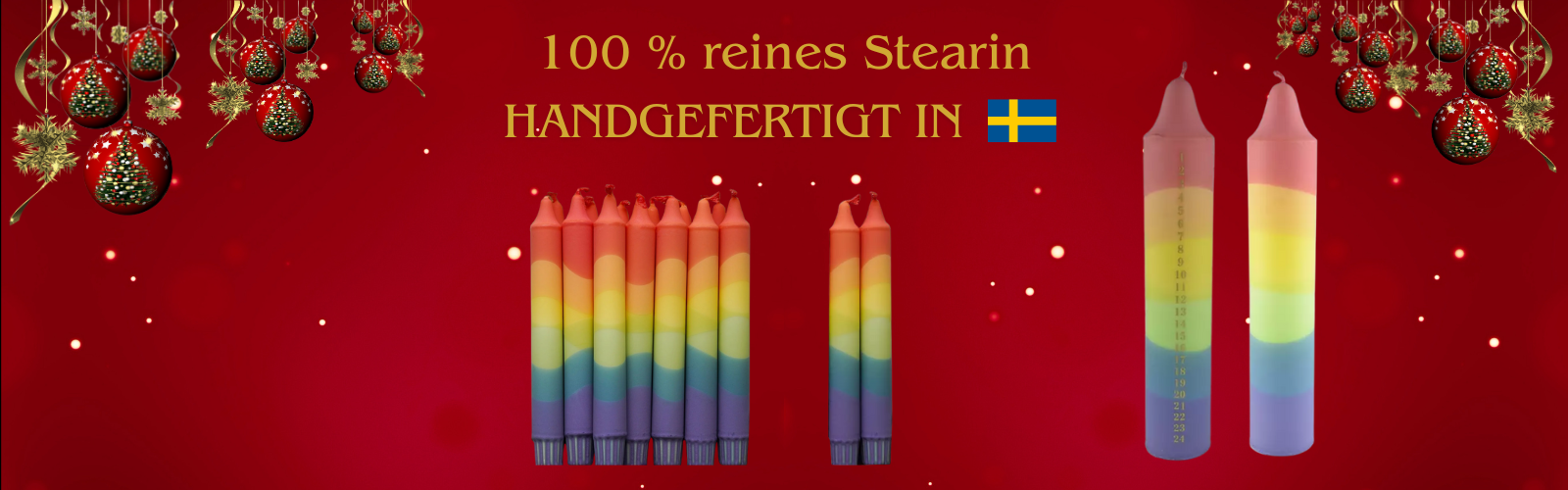 Kerzen 100 % reines Stearin Handgefertigt in Schweden