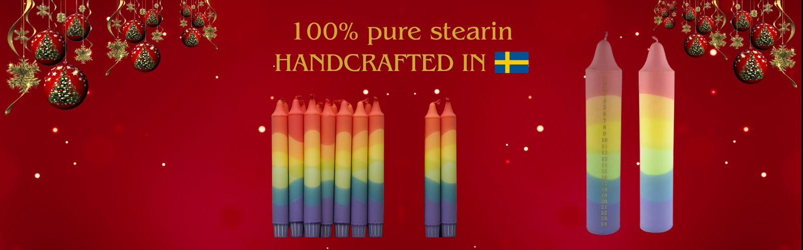 Candles Handcrafted in Sweden 100% pure stearin