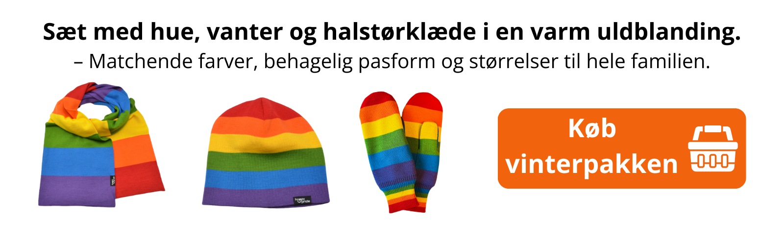 Sæt med hue, vanter og halstørklæde i en varm uldblanding.