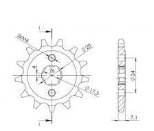 Framdrev Honda XR250R (23801-KK1-000)  266/13T  CJ