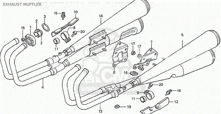 18233-425-000 Rörkrage Avgasrör Honda CB750K/F DOHC  - 3
