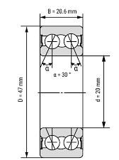 Bakhjulslager Kardansidan Honda GL1500 (91053-MN5-003) 5204-2RS - 2