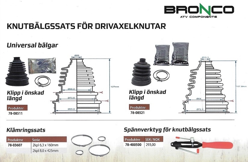 Bälgsatser för drivknutar Arctic Cat ATV - UTV Side by Side