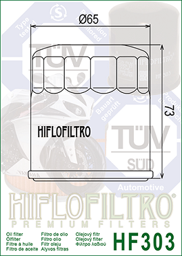 HF303 Oljefilter Hi-Flo  Honda, Kawasaki, Yamaha  - 7