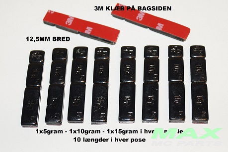 Balansvikter  MC 5/10/15 gr  Svarta