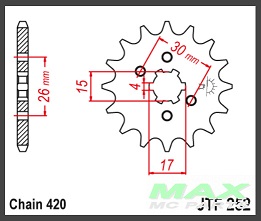 Framdrev Honda MB50, MTX50, Z50,,XL75, XR75 (23801-179-700) F252/15T  CJ - 2