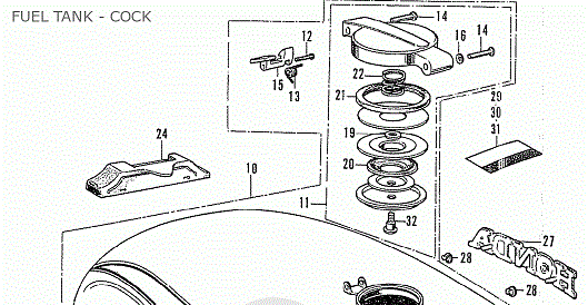 17534-323-300 Packning tanklock CB500-CB750K Original - 2