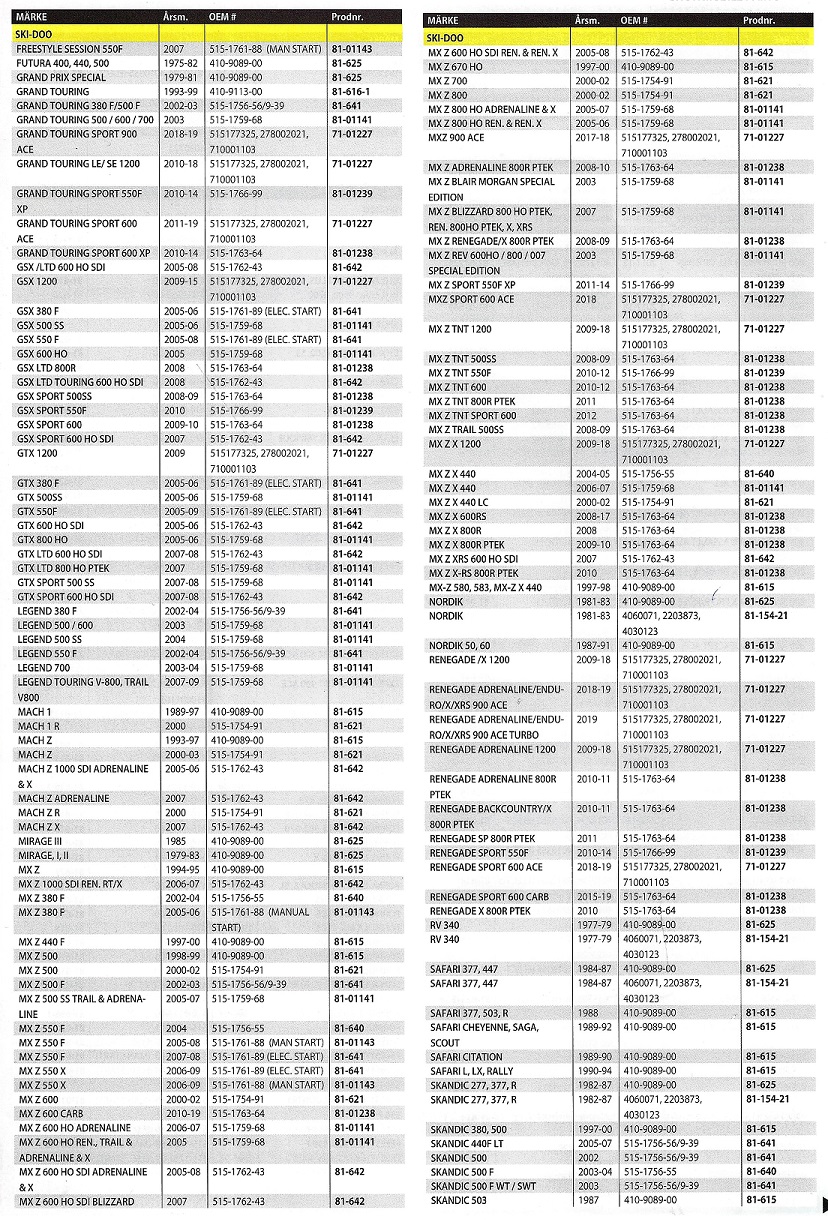 Laddningsregulatorer Snöskotrar Arctic Cat, Lynx, Polaris, Ski-Doo, Yamaha - 7
