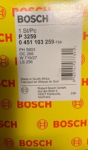 P3259 Oljefilter Bosch 0 451 103 259 - 2