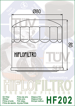 Oljefilter Honda - Kawasaki Hi-Flo HF202  - 2
