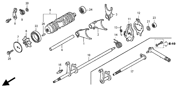 24631-HM7-010 Växelplatta Honda TRX400 - 2