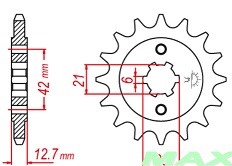 Framdrev Honda CB500K1-K3 (23801-300-010) 288/17T