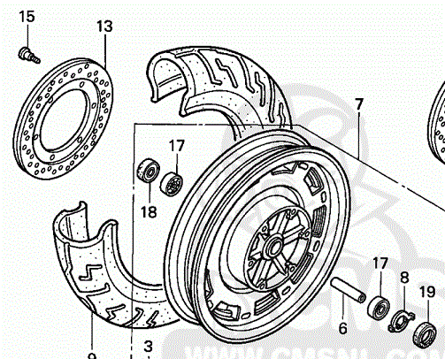 Packboxsats Framhjul Honda 91257-KA3-711)  138705/138706 - 3