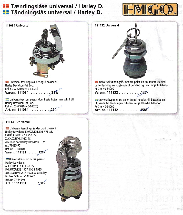 Tändningslås Harley-Davidson - Emgo