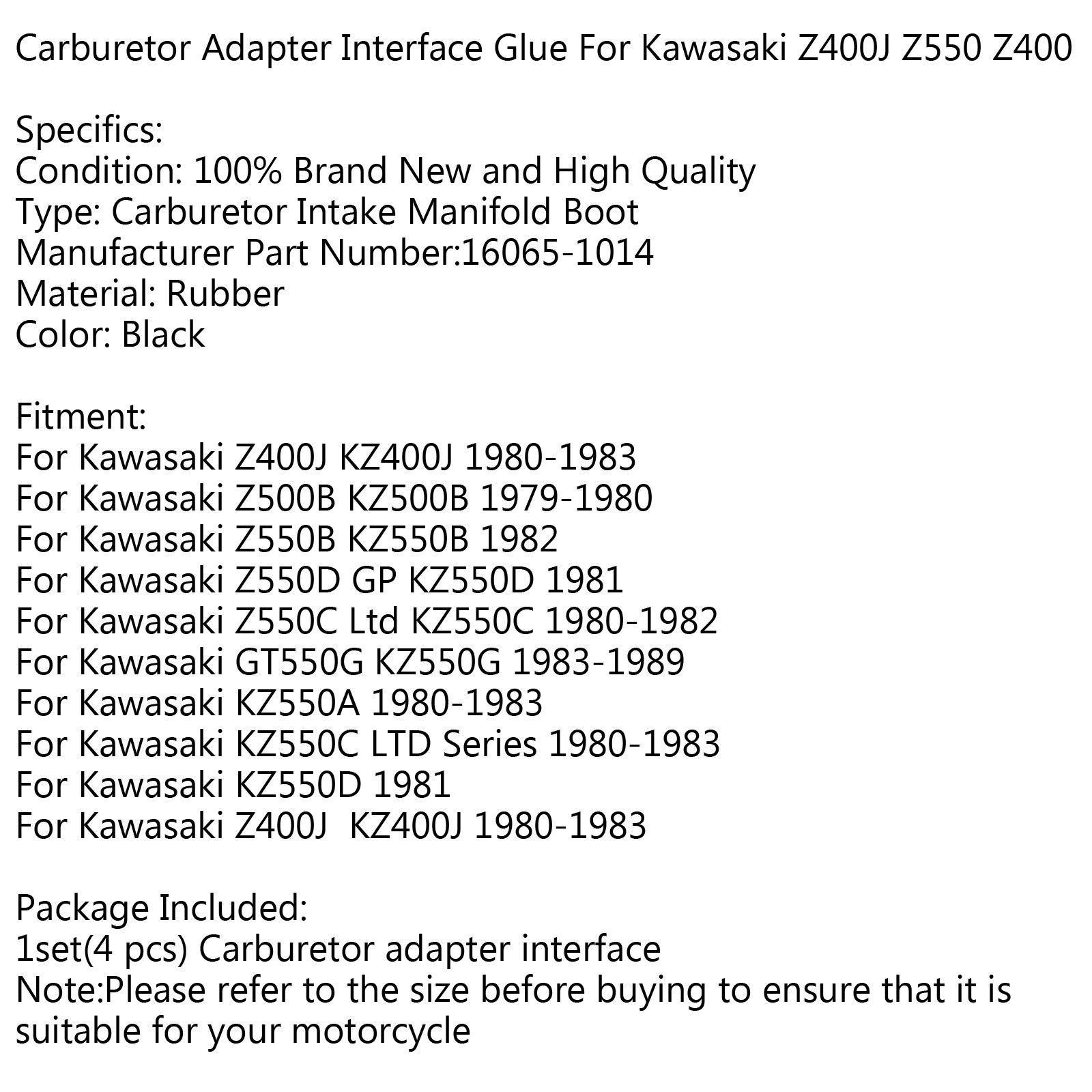 Insugsgummi Kawasaki Z400J-Z500-Z550 (16065-1014) 224100 - 2