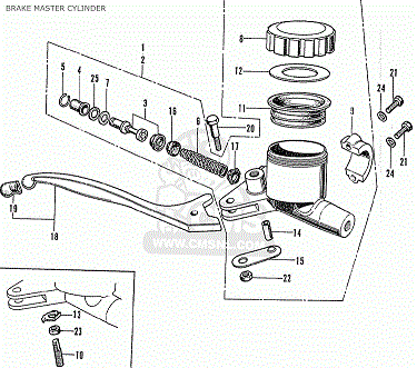Huvudcylinder Frambroms Honda CB400F, CB500K, CB750K ( 45500-300-030)  79556A - 3